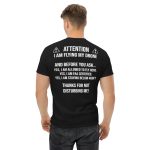 Cotton t-shirt with drone pilot design - Attention Flying Drone Before You Ask Drone T-Shirt - US FAA apparel for UAV operators