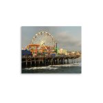 Aerial photography poster showing Pacific Park on the Santa Monica Pier Poster - Premium wall art for aviation enthusiasts