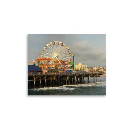 Aerial photography poster showing Pacific Park on the Santa Monica Pier Poster - Premium wall art for aviation enthusiasts