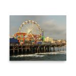 Aerial photography poster showing Pacific Park on the Santa Monica Pier Poster - Premium wall art for aviation enthusiasts