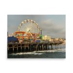 Aerial photography poster showing Pacific Park on the Santa Monica Pier Poster - Premium wall art for aviation enthusiasts