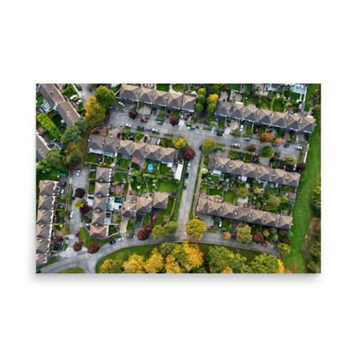 Dublin Ireland aerial view residential area poster