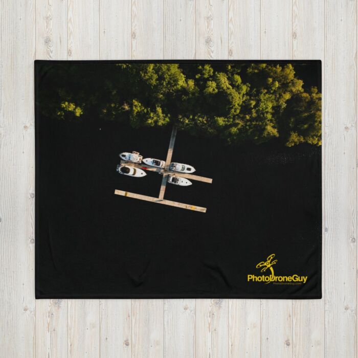 Aerial drone photo throw blanket