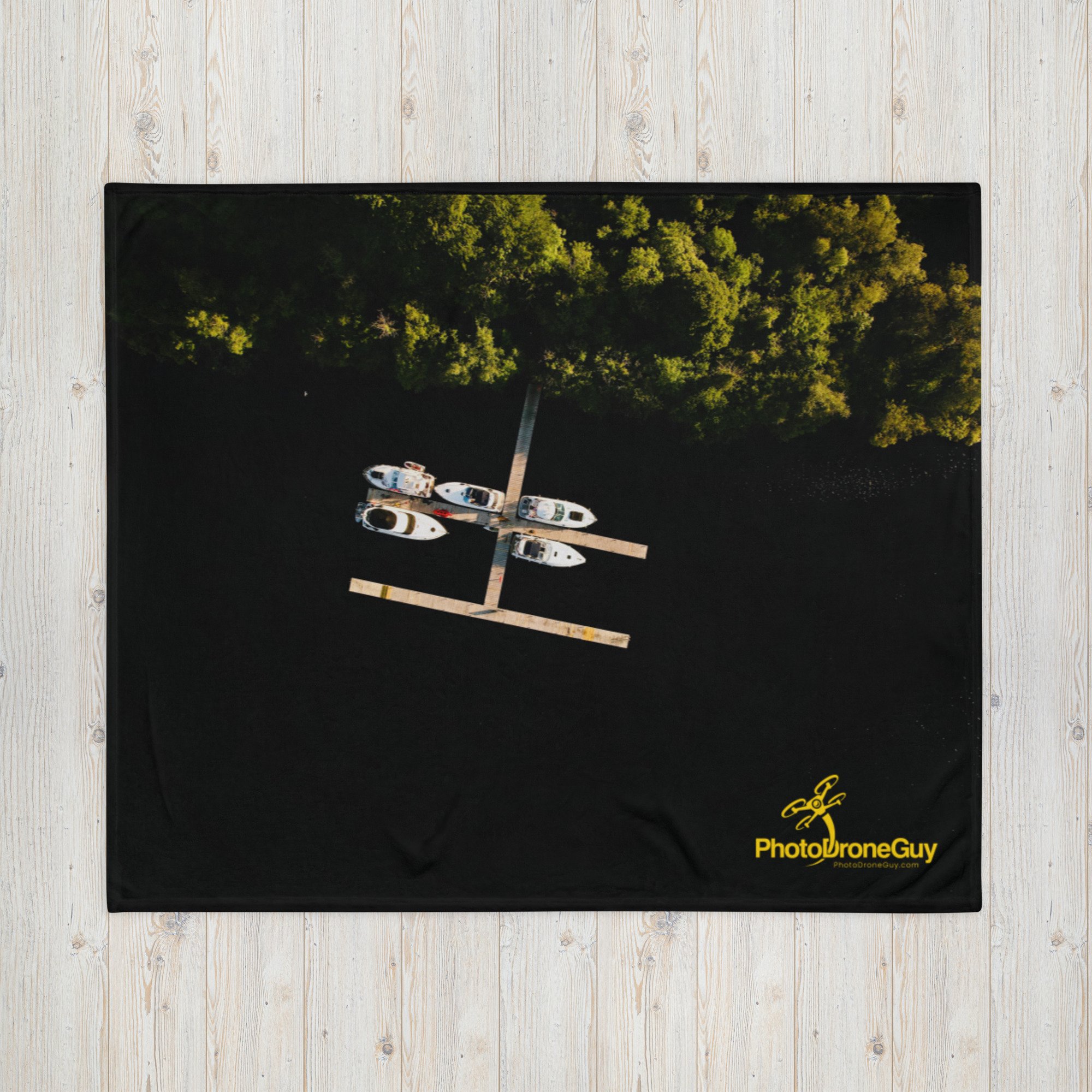 Aerial drone photo throw blanket