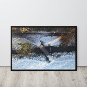 Winter Icy Roads Footpath Framed Poster - 24x36