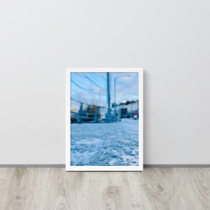 Seattle Icy Roads Framed Print - White 12x16