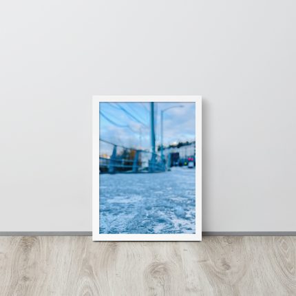 Aerial photography poster showing Icy Roads Framed Poster - Premium wall art for aviation enthusiasts