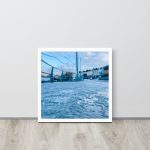 Aerial photography poster showing Icy Roads Framed Poster - Premium wall art for aviation enthusiasts