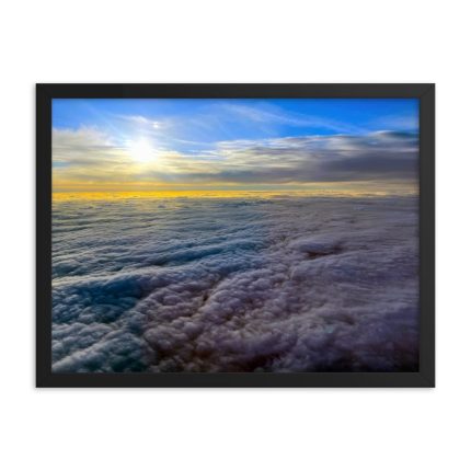 Aerial photography poster showing In the clouds at 37000 ft - Framed photo paper poster - Premium wall art for aviation enthusiasts