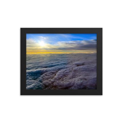 Aerial photography poster showing In the clouds at 37000 ft - Framed photo paper poster - Premium wall art for aviation enthusiasts