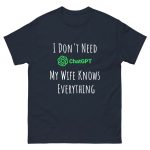 Stylish aviation cap - I Don't Need ChatGPT My Wife Knows Everything t-shirt for professional drone pilots and enthusiasts
