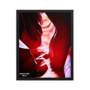 Antelope Canyon Travel Poster - Framed 16x20