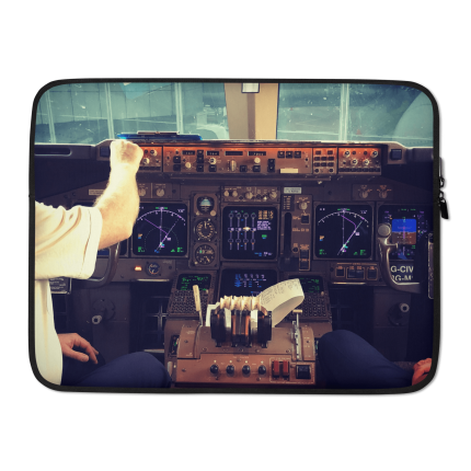 Boeing 747 Cockpit Laptop Sleeve