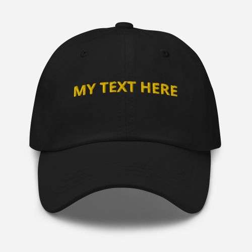 Personalised black adult baseball hat