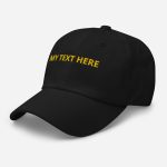 Personalised black adult baseball hat