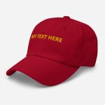 Personalised red adult baseball hat