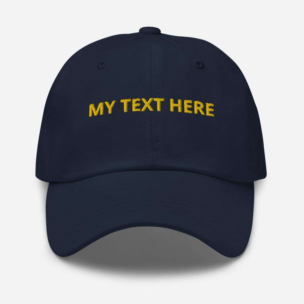 Personalised navy adult baseball hat