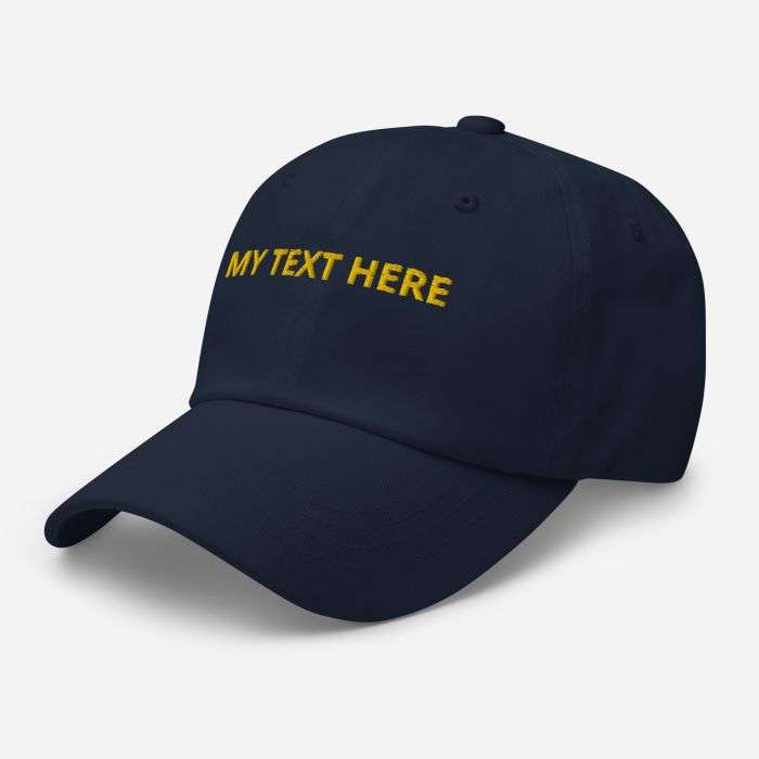 Personalised navy adult baseball hat