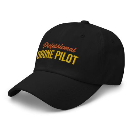 Professional drone pilot wearing Drone Pilot Cap, Hat for Drone Operators, Professional Drone Pilot - Aviation equipment for certified UAV operators