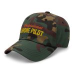 Professional drone pilot wearing Drone Pilot Cap, Hat for Drone Operators, Professional Drone Pilot - Aviation equipment for certified UAV operators