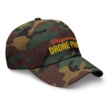 Professional drone pilot wearing Drone Pilot Cap, Hat for Drone Operators, Professional Drone Pilot - Aviation equipment for certified UAV operators