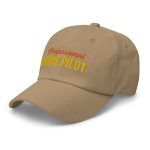 Professional drone pilot wearing Drone Pilot Cap, Hat for Drone Operators, Professional Drone Pilot - Aviation equipment for certified UAV operators