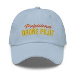 Professional drone pilot wearing Drone Pilot Cap, Hat for Drone Operators, Professional Drone Pilot - Aviation equipment for certified UAV operators