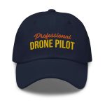 Professional drone pilot wearing Drone Pilot Cap, Hat for Drone Operators, Professional Drone Pilot - Aviation equipment for certified UAV operators
