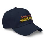 Professional drone pilot wearing Drone Pilot Cap, Hat for Drone Operators, Professional Drone Pilot - Aviation equipment for certified UAV operators