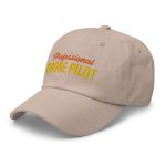 Professional drone pilot wearing Drone Pilot Cap, Hat for Drone Operators, Professional Drone Pilot - Aviation equipment for certified UAV operators