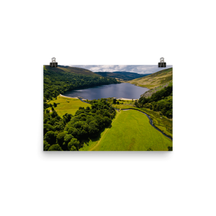 Aerial photography poster showing Lough Tay - Guinness Lake, Ireland - Poster Print - Premium wall art for aviation enthusiasts