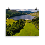 Aerial photography poster showing Lough Tay - Guinness Lake, Ireland - Poster Print - Premium wall art for aviation enthusiasts