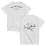 Professional drone pilot wearing Drone Pilot Sketch t-shirt (DJI Drone style) - Aviation equipment for certified UAV operators