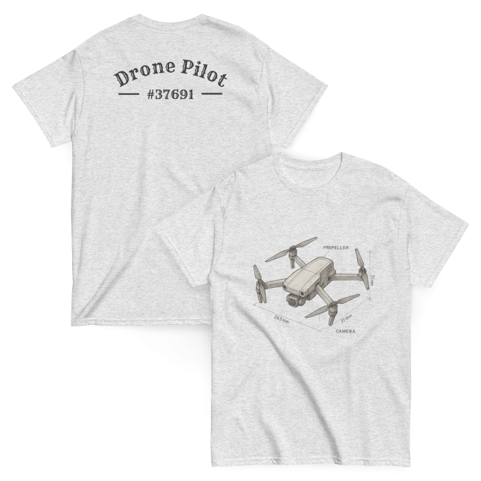 Drone Pilot Sketch t-shirt (DJI Drone style) - Image 6