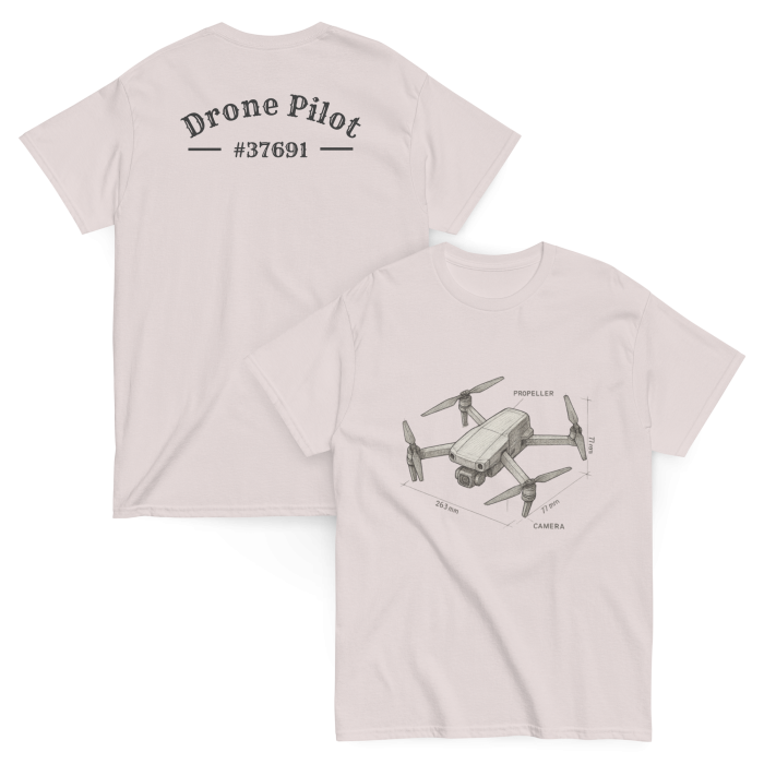 Drone Pilot Sketch t-shirt (DJI Drone style) - Image 5