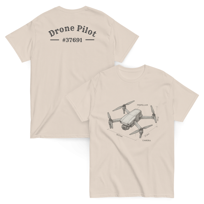 Drone Pilot Sketch t-shirt (DJI Drone style) - Image 4