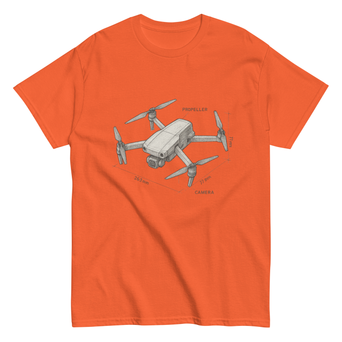 DJI Drone Sketch T-Shirt | Stylish Cotton Tee for Drone Pilots