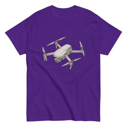 Professional drone pilot wearing DJI Drone Sketch T-Shirt | Stylish Cotton Tee for Drone Pilots - Aviation equipment for certified UAV operators