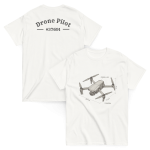 Professional drone pilot wearing Drone Pilot Sketch t-shirt (DJI Drone style) - Aviation equipment for certified UAV operators