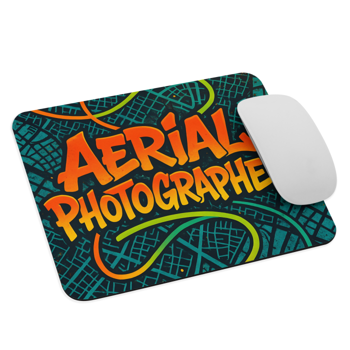 Aerial Photographer Mouse Pad, Soft Polyester, Natural Rubber, Rounded Edges