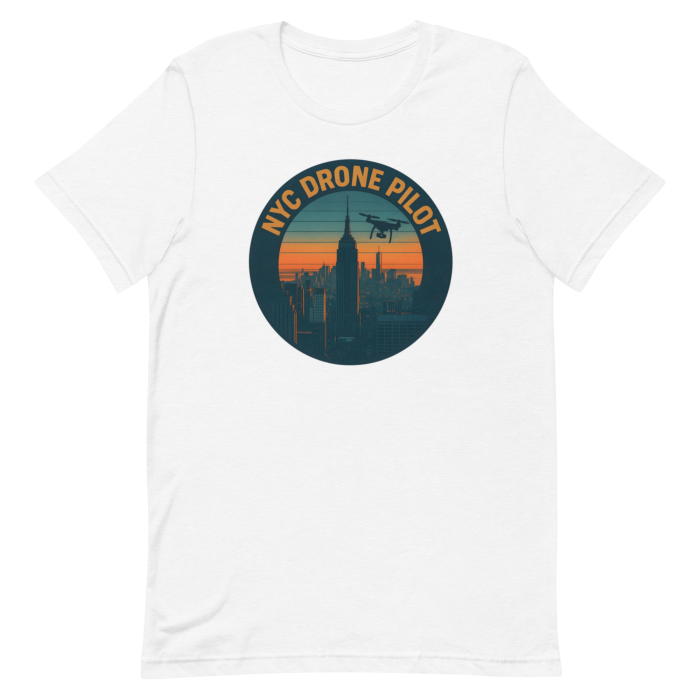 NYC Drone Pilot T-Shirt - Vintage Manhattan Skyline Design - Image 7