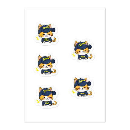 Drone Pilot Cat Stickers