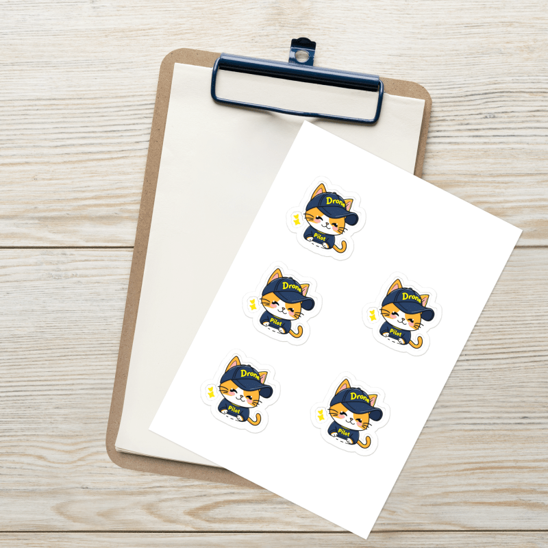 Drone Pilot Cat Aviator Decal Stickers