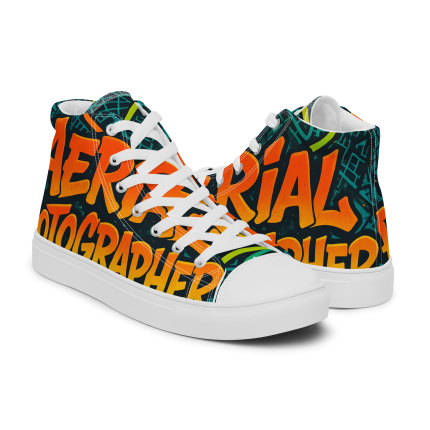 Men's Aerial Photography High Top Canvas Shoes
