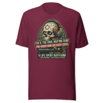 GTA 6 funny t-shirt design featuring a skull with gaming headphones, a loading bar stuck at 99%, and the text 'The Final Waiting Game - Loading Please Wait Forever' — satirical GTA 6 merch for gamers waiting for the November 2026 release